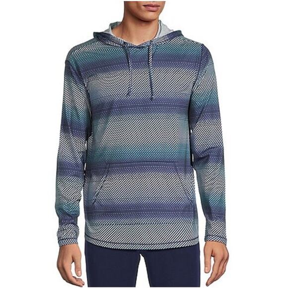Rowm Other - Rowm Mens size Large Striped Thin Active Hoodie  Wicking Recreation Grungecore